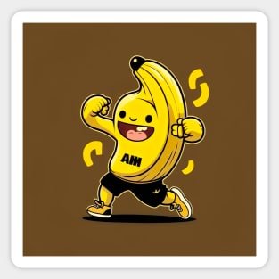 Funny Banana Workout Drawing Illustration Sticker